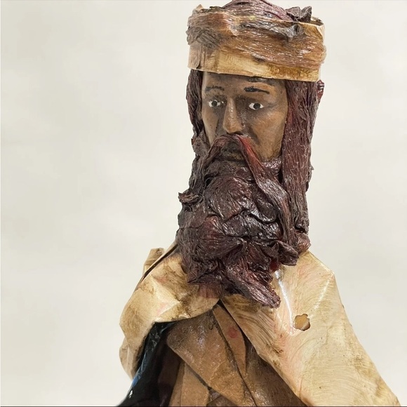 Vintage Paper Mache Wise Man Doll Nativity Scene Figure Mexico Handcrafted Art - Picture 5 of 11